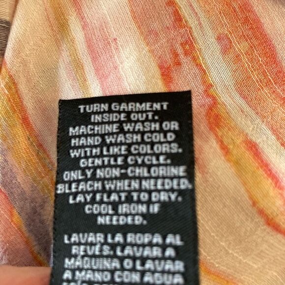 Zac & Rachel Striped Multicolor Button-down airy longer blouse or tie at waist - Picture 11 of 12